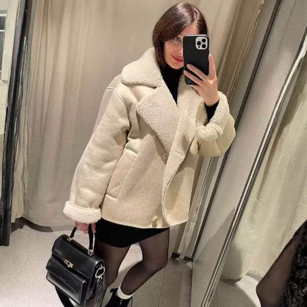 The Arianne Sherpa-Lined Faux Leather Jacket