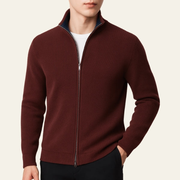 The Monaco Ribbed Zip Cardigan