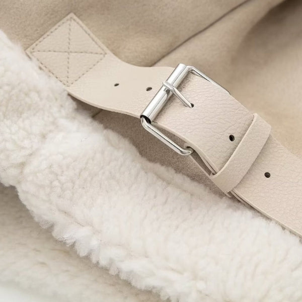 The Aspen Faux-Shearling Collar Cropped Jacket