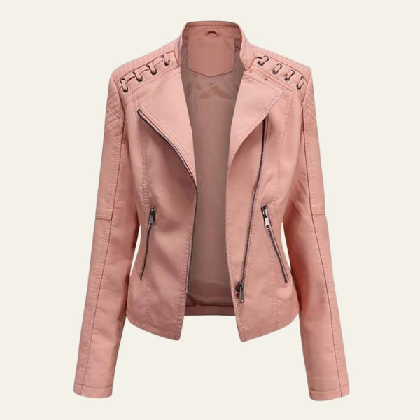 The Amalfi Blush Leather Jacket