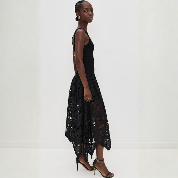 The Kensington Open-Back Lace Midi Dress