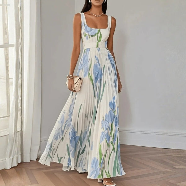 The Ivana Pleated Floral Maxi Dress