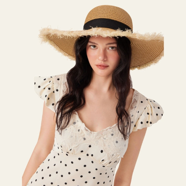 The Riviera Frayed-Edge Straw Hat