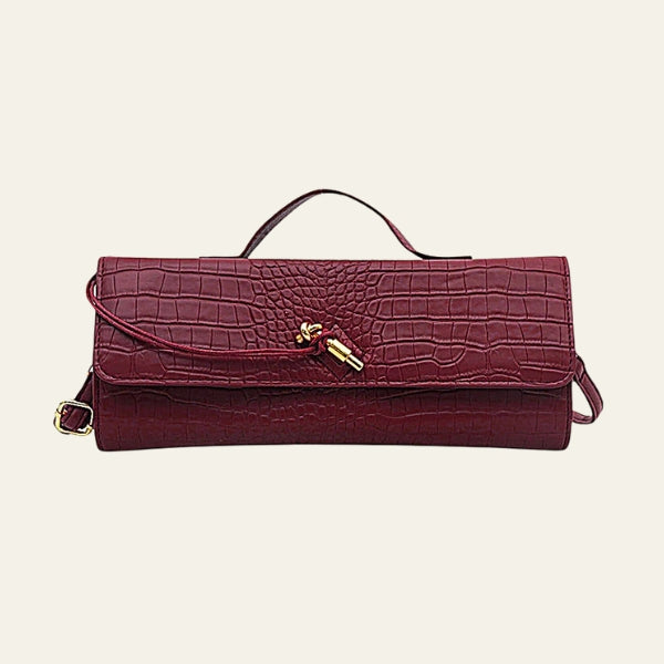 The Sorrento Croc-Embossed Shoulder Clutch