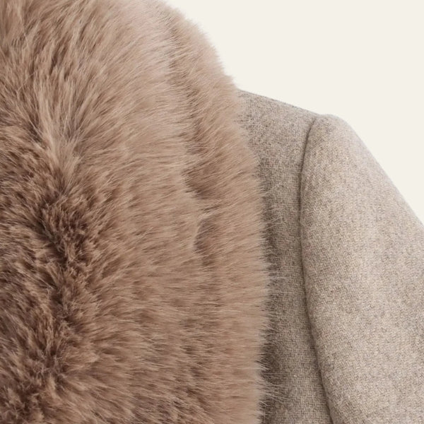 The Kensington Faux-Fur Collar Belted Maxi Coat