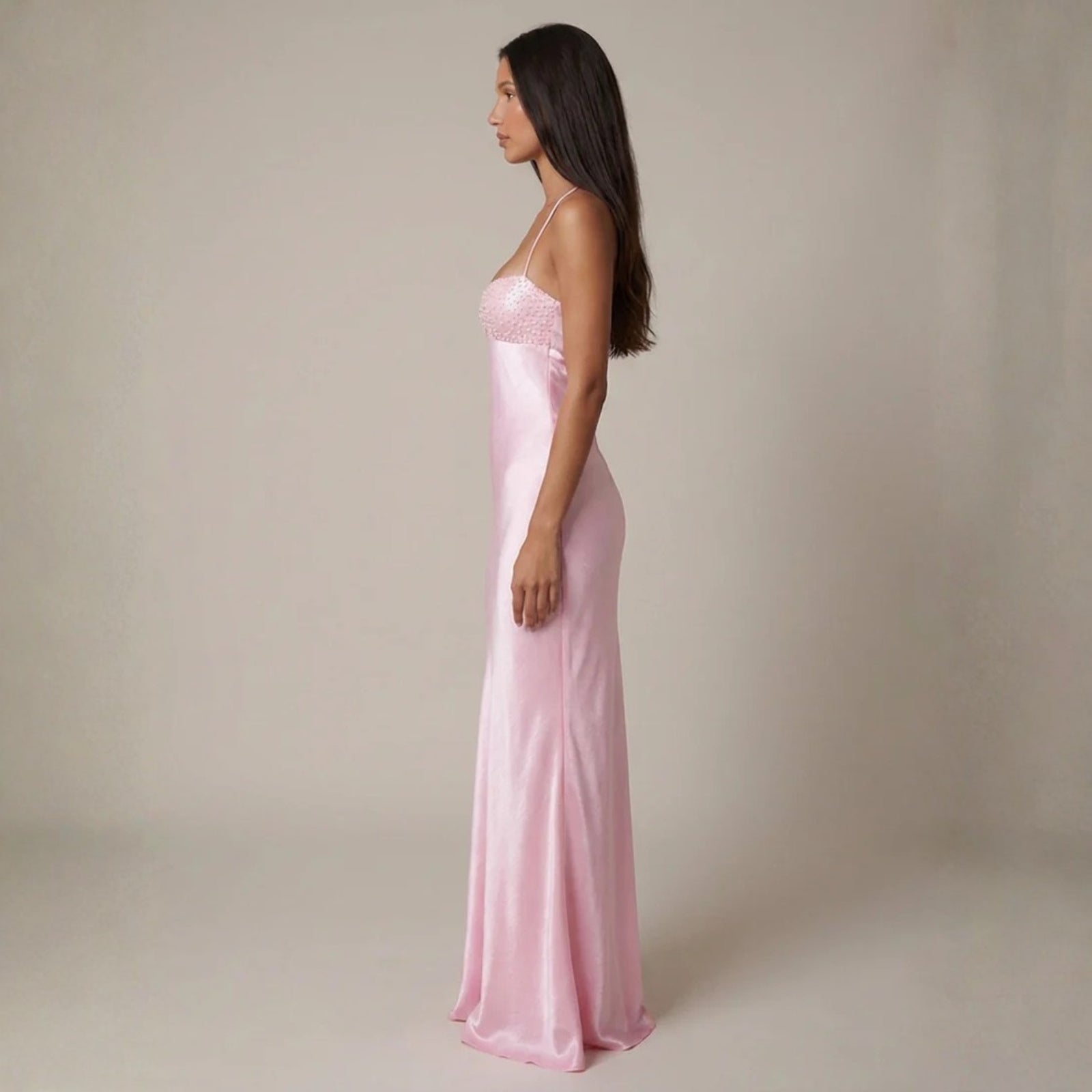 The Verona Satin-Finish Maxi Dress
