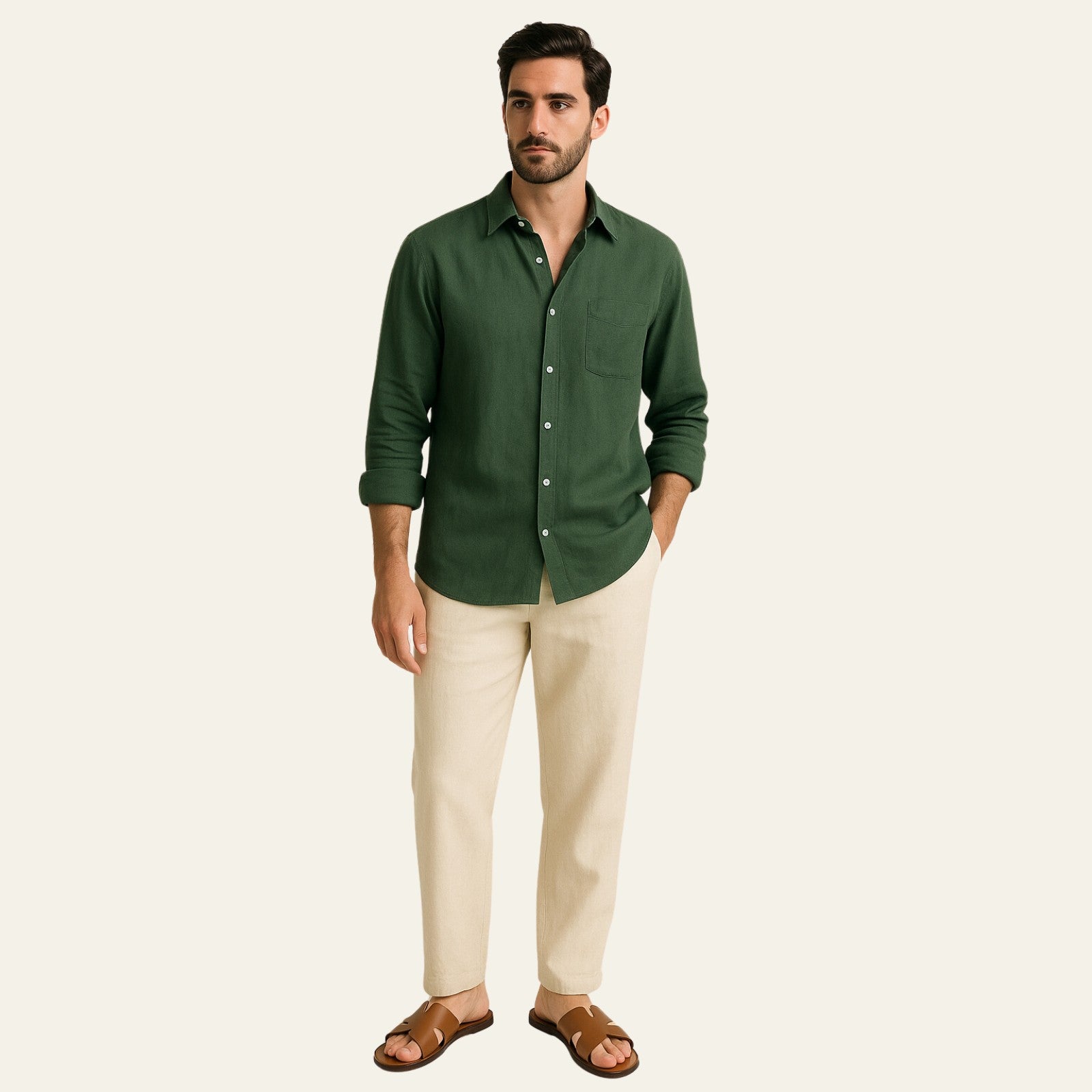 The Atlas Linen Set Beige