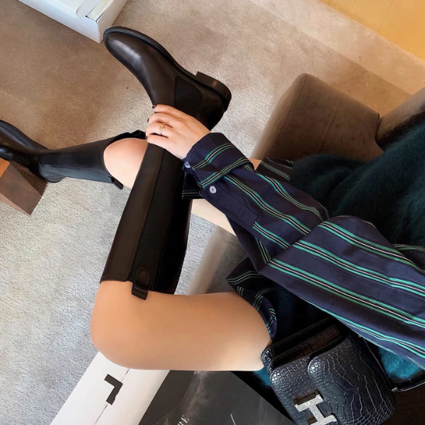 The Laverne Leather Knee Boot