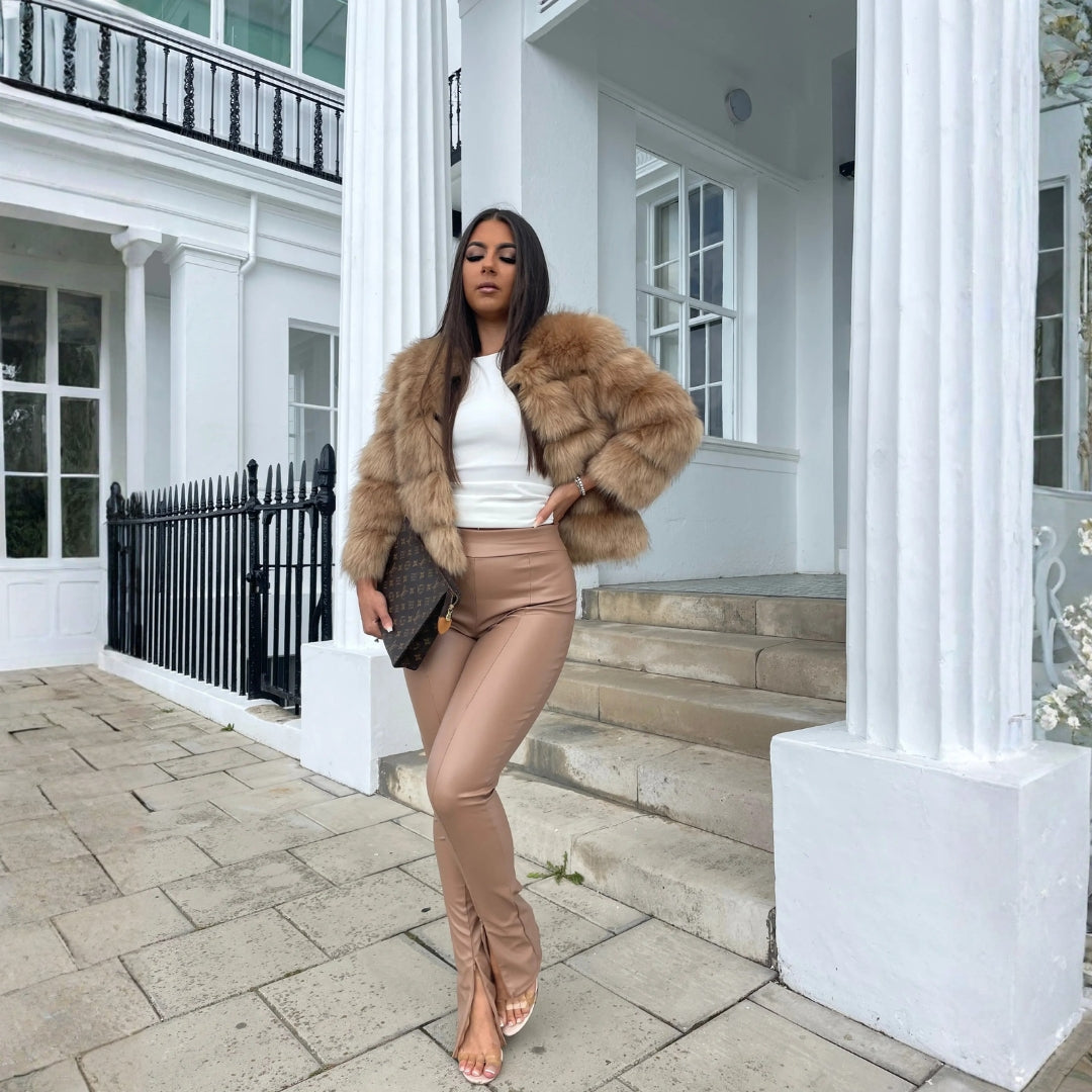 The Vienna Plush-Fur Cropped Jacket