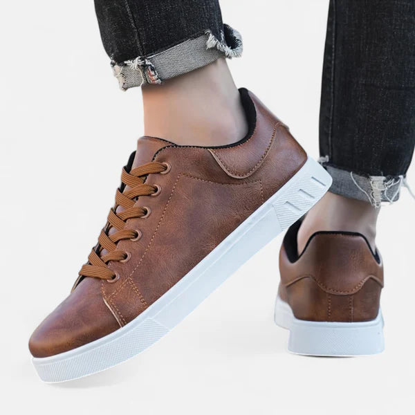 The Hudson Low-Top Leather Sneakers