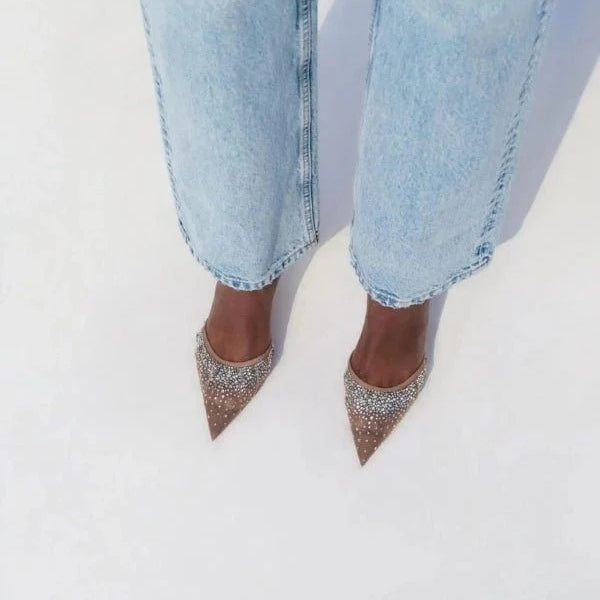 The Capri Mesh-Crystal Heels