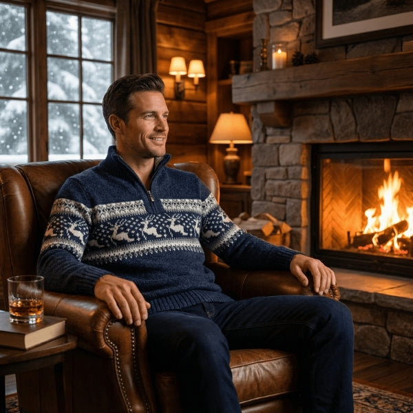 The Nordic Pattern Quarter-Zip Knit