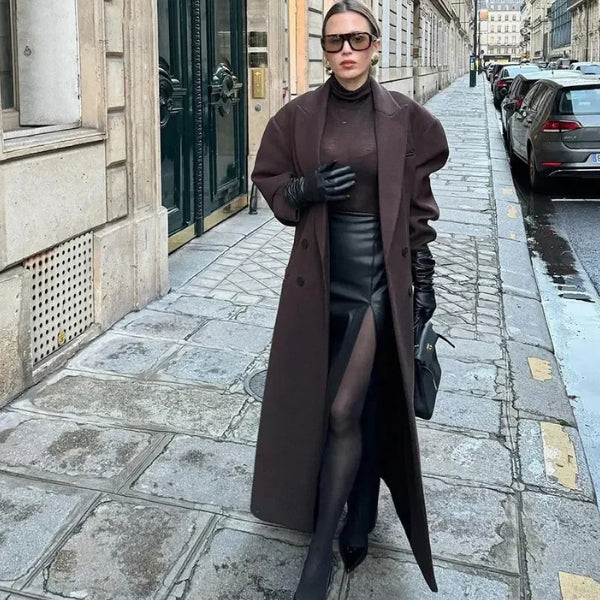 The Milano Double-Breasted Long Coat