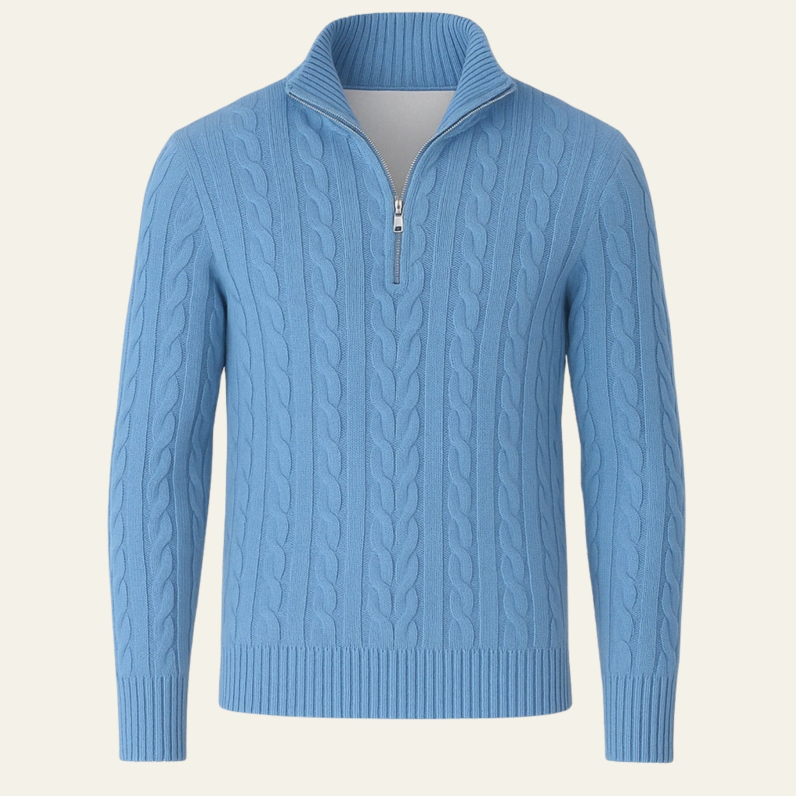 The Vienna Estate Zip Knit Sweater