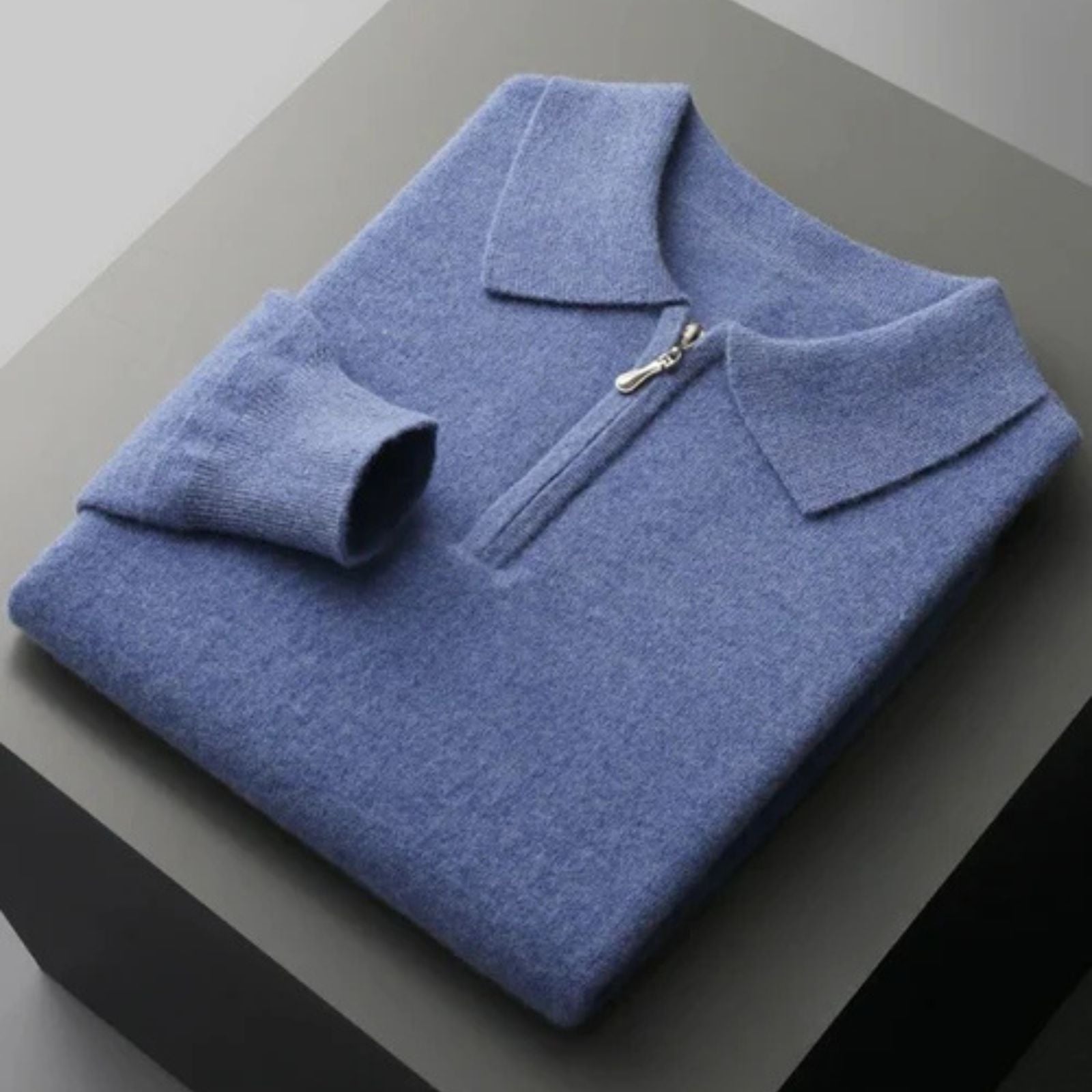 The Vienna Merino Wool Half Zip Polo