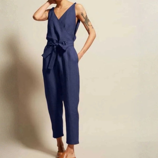 The Kyoto Belted V-Neck Jumpsuit