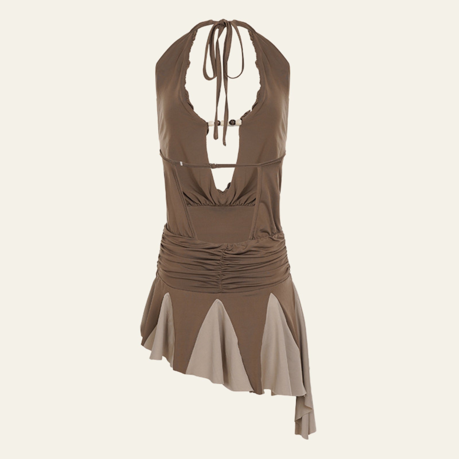 The Tulum Beaded Halter Dress