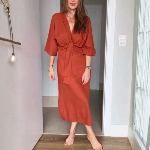 The Amalfi Tie-Front Midi Dress