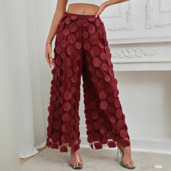 The Riviera Disc-Appliqué Wide-Leg Pants
