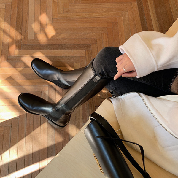 The Laverne Leather Knee Boot