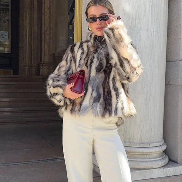 The Soho Cropped Plush Faux-Fur Jacket