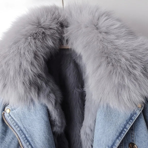 The Aspen Faux-Fur Trim Denim Jacket