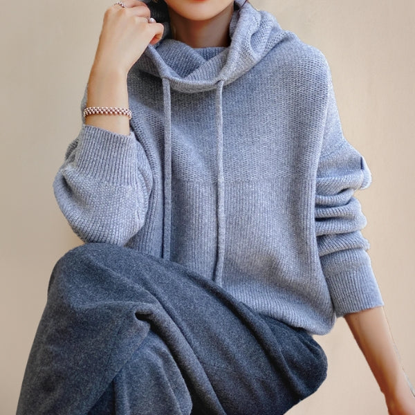 The Laguna Drawstring Cowl-Neck Knit Sweater