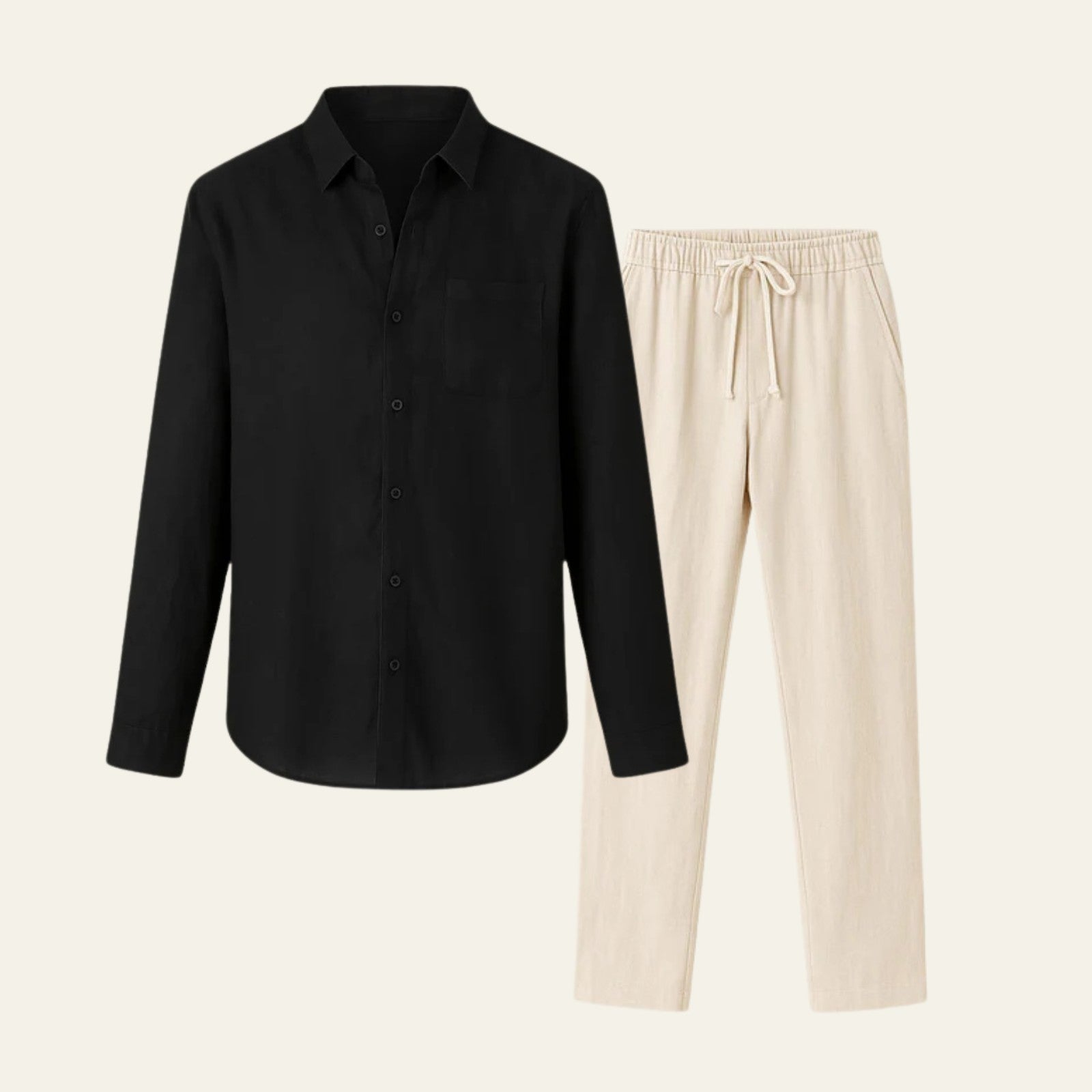 The Atlas Linen Set Beige