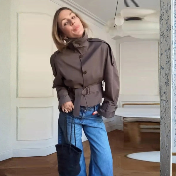 The Florence Belted Cropped Utility Jacket