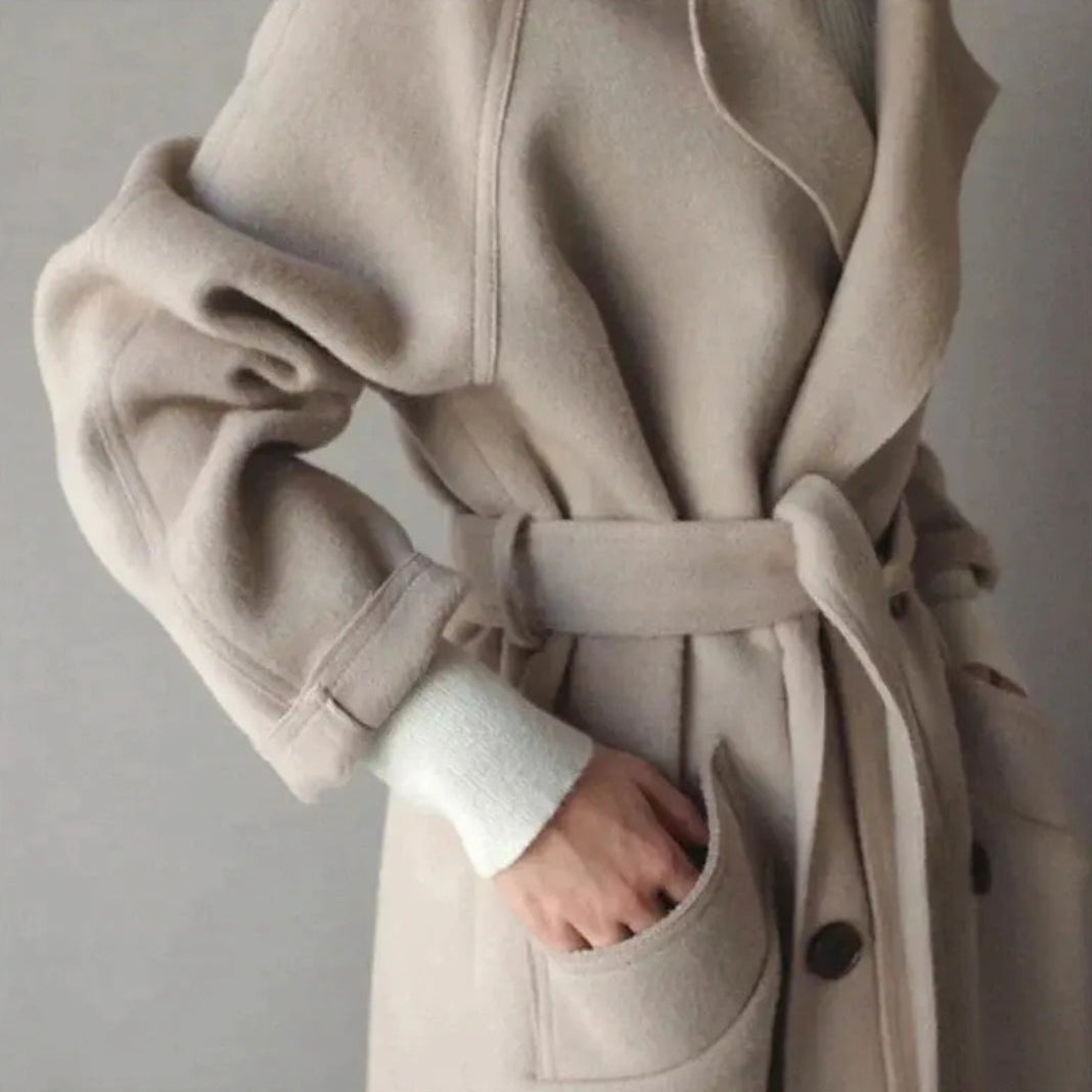 The Milan Soft-Weave Double-Breasted Long Coat