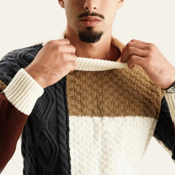 The Atlas Colorblock Textured Knit Sweater