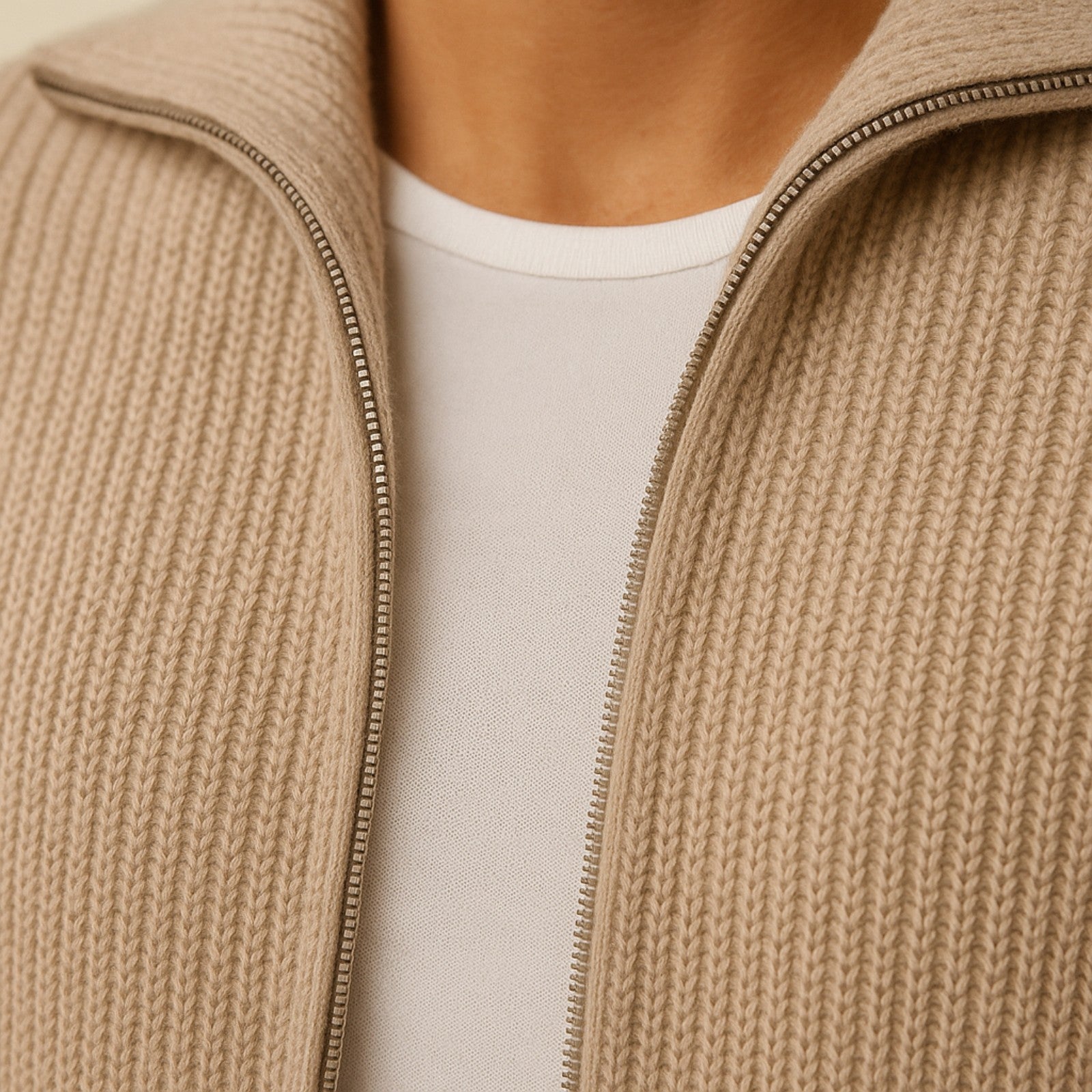 The Vienna Cashmere Zip Cardigan
