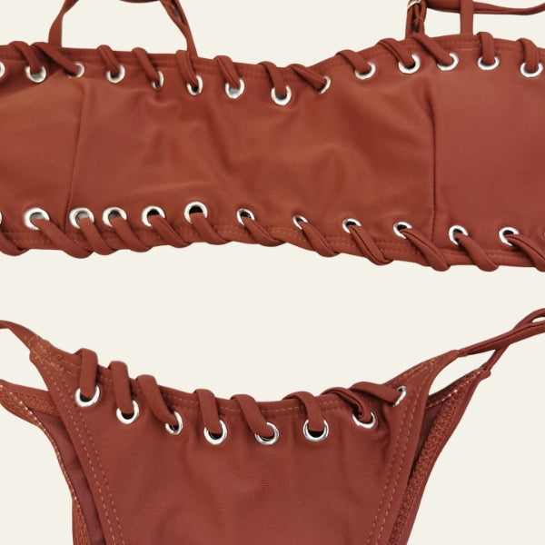 The Riviera Grommet-Detail Bikini Set
