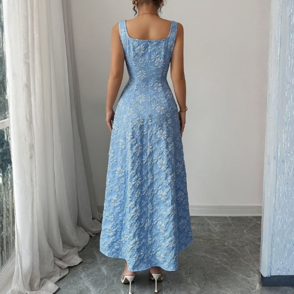 The Santorini Jacquard Floral Maxi Dress