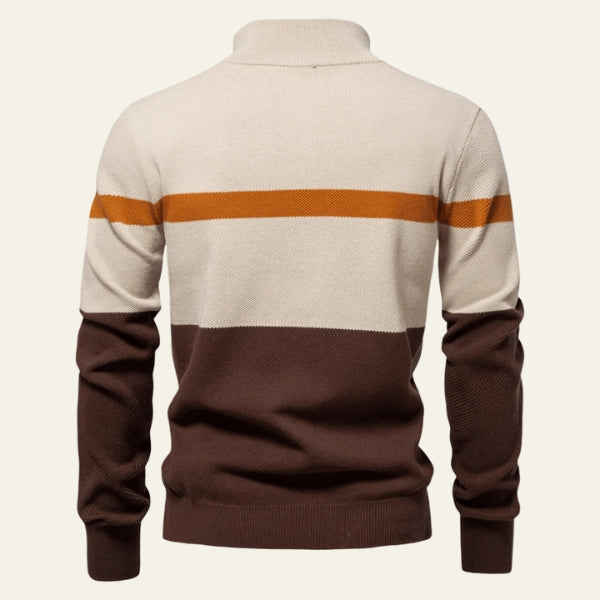 The Alpine Striped Half-Zip Knit Sweater