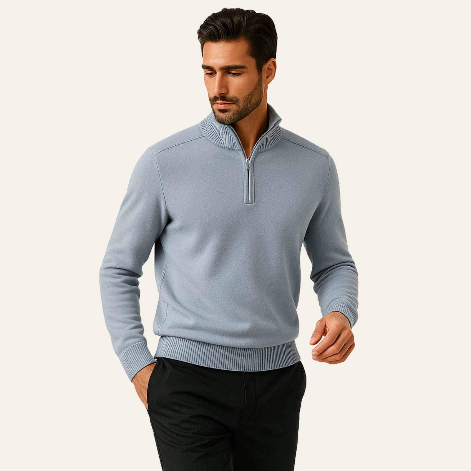 The St. Moritz Wool Zip Knit Sweater