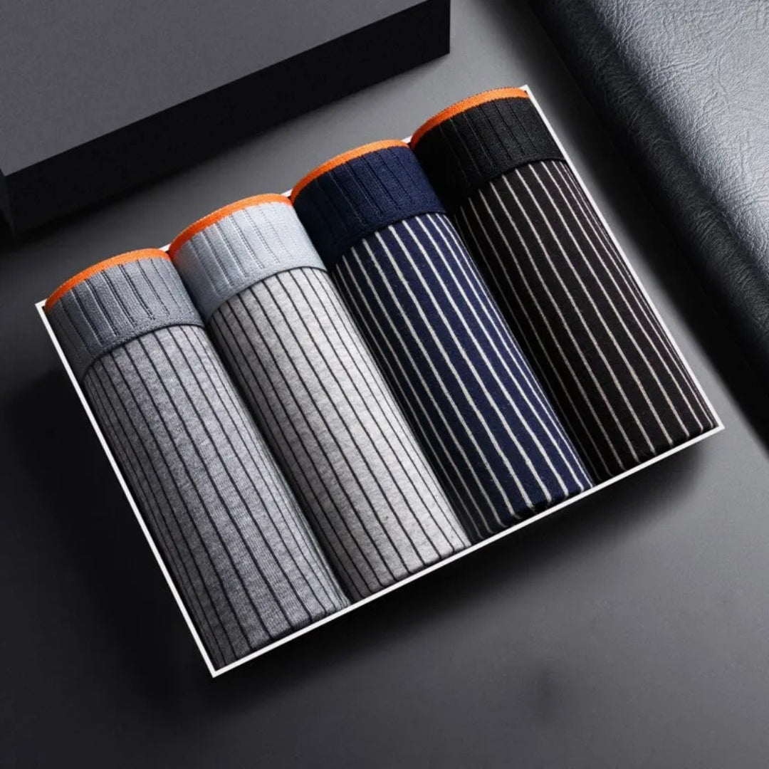 The Mason Pinstripe Ribbed Trunks