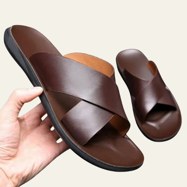The Riviera Cross-Strap Slide Sandals