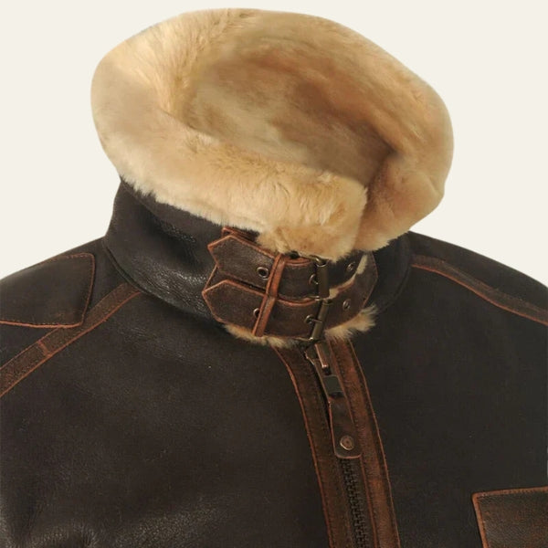 The Maverick Shearling-Collar Aviator Jacket