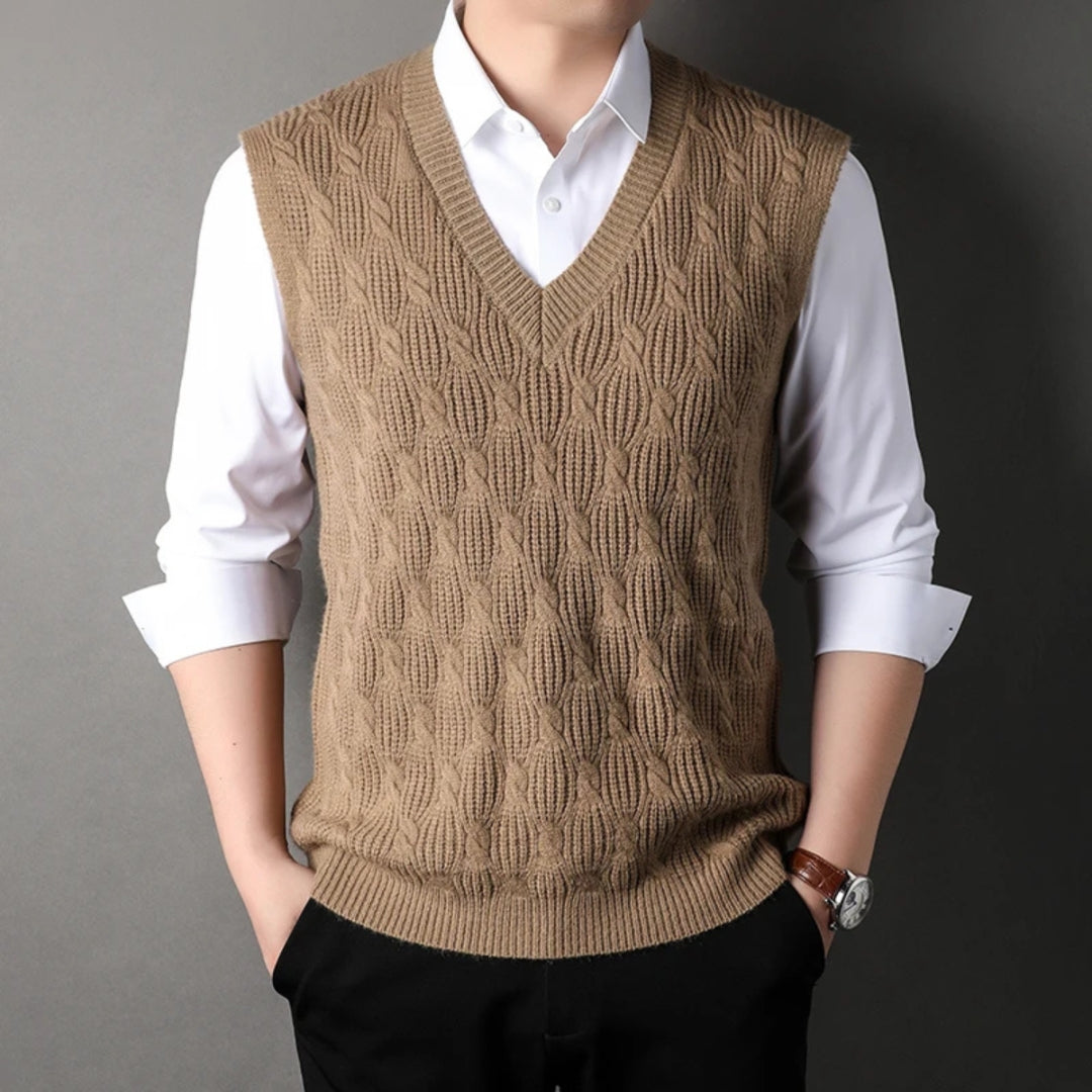The Aspen Cable-Knit V-Neck Sweater Vest