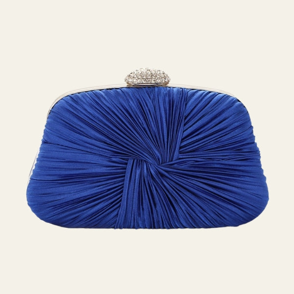 The Sorrento Pleated Crystal-Clasp Clutch