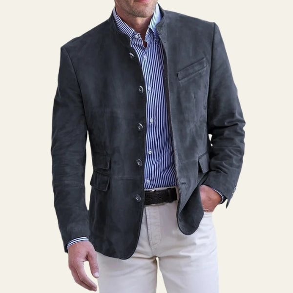 The Verona Soft-Suede Effect Stand-Collar Jacket