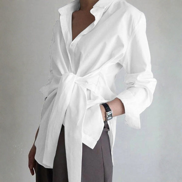 The Capri Waist-Tie Longline Shirt Top