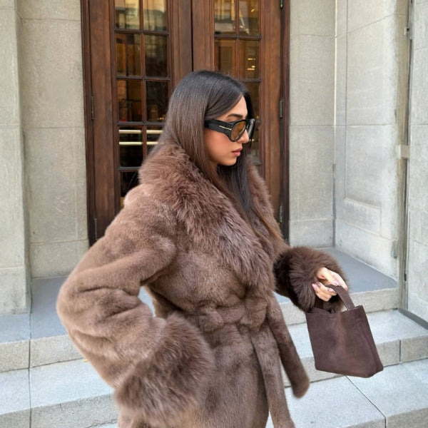 The Jessa Faux Fur Wrap Coat