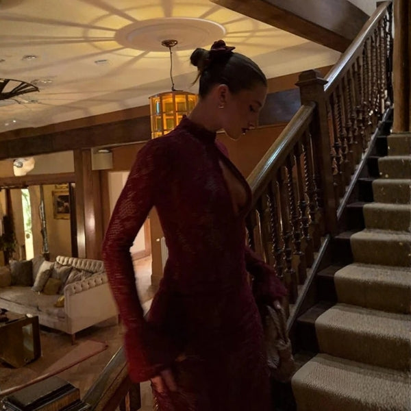 The Verona Cut-Out Lace Midi Dress