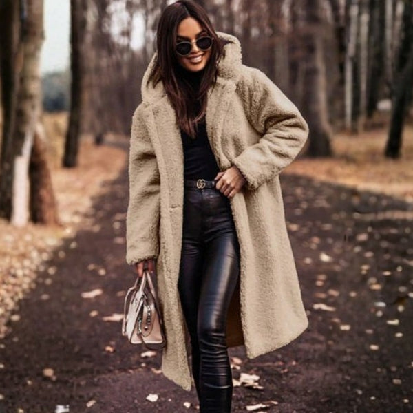 The Aspen Hooded Plush-Teddy Coat