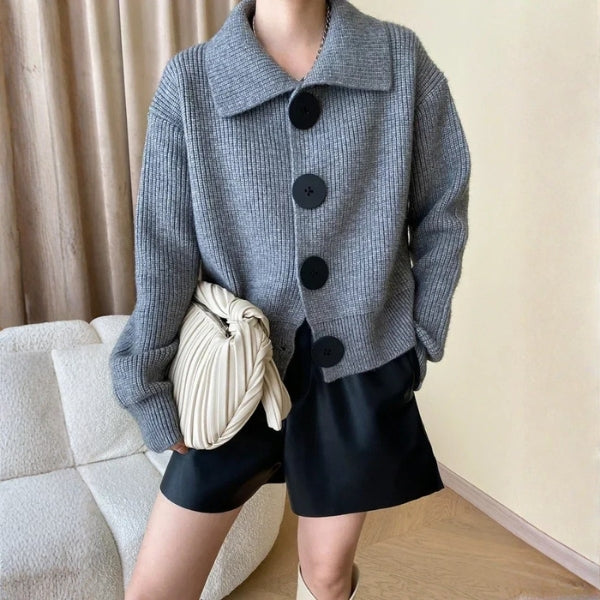 The Verona Oversized Button Knit Cardigan