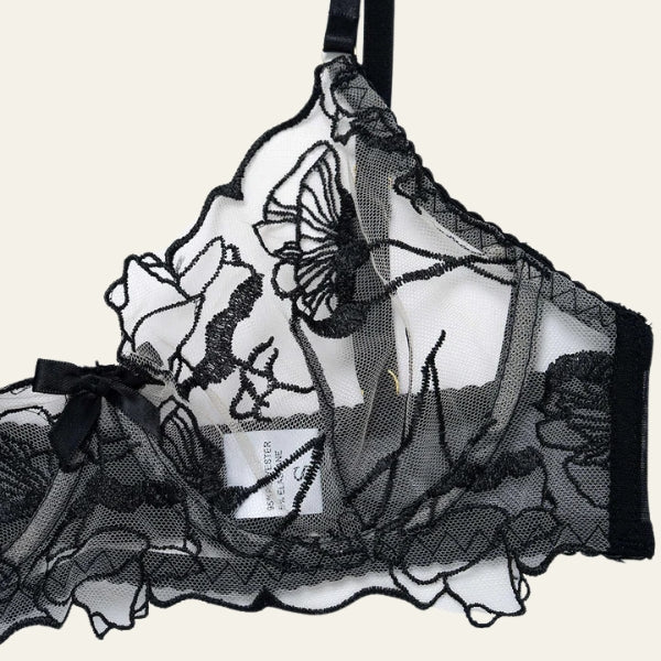 The Florence Embroidered Mesh Garter Set