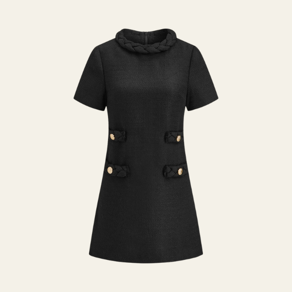The Marisol Braided Collar Mini Dress