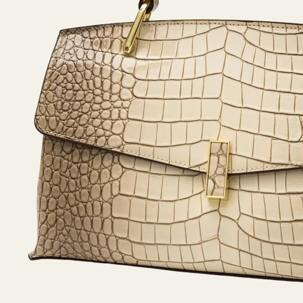The Verona Croc-Embossed Top-Handle Handbag